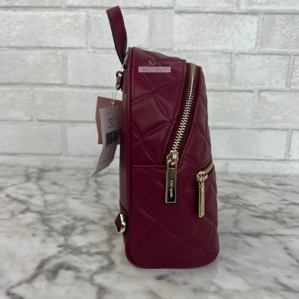 Kate Spade Natalia Burgundy Mini Convertible Leather Backpack